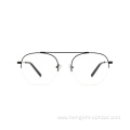 Japanese Custom Eyeglasses New Design Men Metal Half Frame Optical Glasses